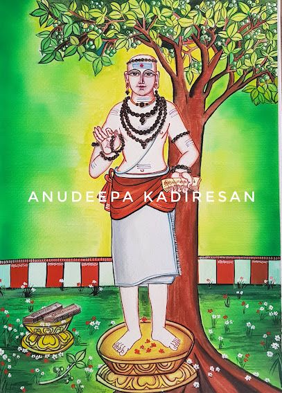 Painting of the saint Manikkavasagar under a tree